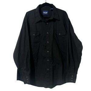 Wrangler Sport Western Snap Shirt Mens Black Size XXL